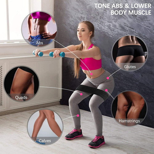 Bandas De Resistencia Elásticas Para Ejercicio Aniczon 3 Niveles Para Glúteos, Piernas, Brazos, Yoga Y Fitness