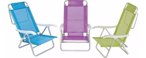 Cadeira De Praia  Piscina Aluminio Sol De Verão Fashion Mor