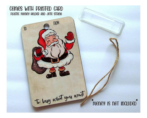 Billetera De Navidad De Regalo, Cartera De Madera Hecha A Ma