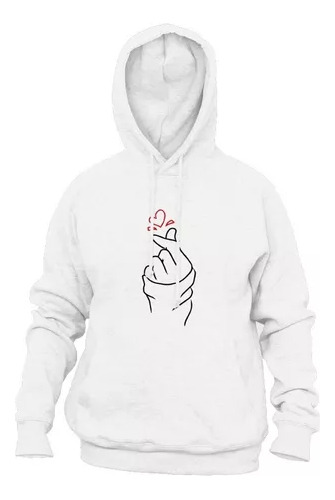 Buzo Canguro Bts Kpop Corazón Coreano Hoodie Infantil