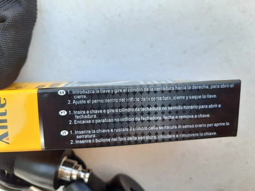Candado Con Cadena Bicicleta Moto Llave Seguridad 90 Cms. Color Negro