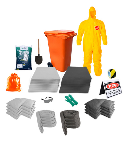 Kit Mitigação Contêiner 120l Vazamento Óleo E Líquidos Geral