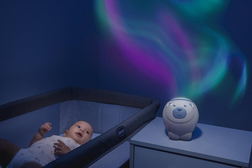 Chicco Proyector Oso Polar Para Next2me Azul Música Y Luces