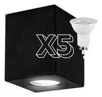 Comprar Aplique Exterior Pared Unidireccional Pack X5 + Dicroica Led Estructura Negro\u002Ffria