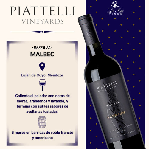 Imagen 2 de 10 de Vino Piattelli Reserva Malbec Caja X 6 Lujan De Cuyo Mendoza