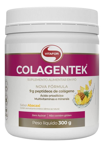 Colagentek Colágeno Vitafor Sabor Abacaxi 300g Abacaxi