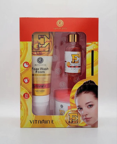 Set 3 Pzs Cuidado De La Piel Vitamina E Serum Crema Espuma Momento De Aplicación Día/noche Tipo De Piel Todo Tipo De Piel