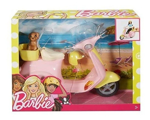 Barbie Motoneta Mattel Scooter Moto Con Perrito
