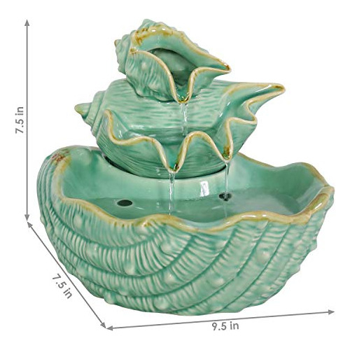 Fuente De Mesa Cerámica Apilada De Conchas De 7 Pulgad...