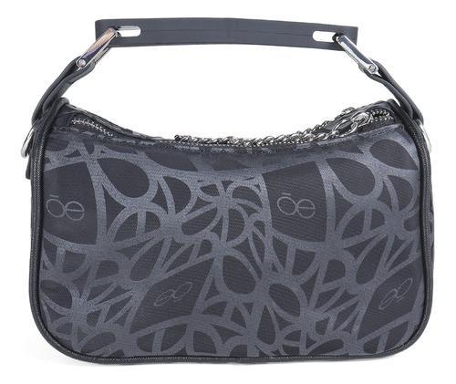 Bolsa Crossbody Cloe Para Mujer Textil Asa Corta De Rubber Color Negro