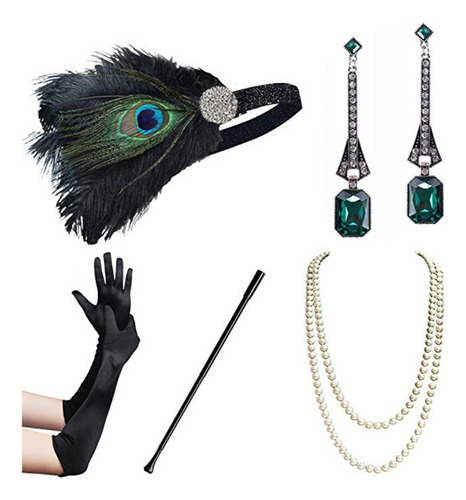 Estupendo Set De Accesorios Gatsby Para Mujer Flapper Headpi