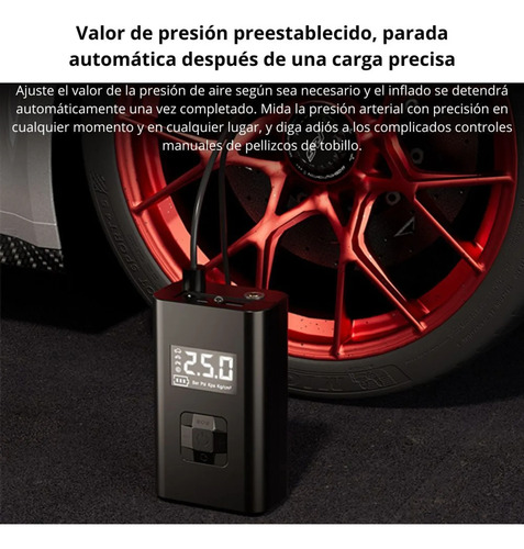Compresor De Aire Portatil Mini Inflador 150 Psi Af-c05 Negro 60w Monofásica