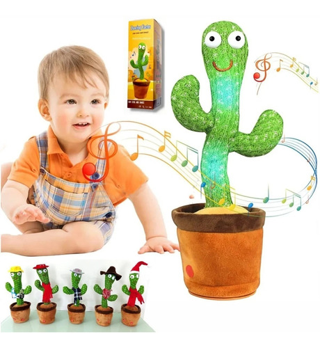 Cactus Bailarin Imita Voz Recargable Usb Juguete Bebes Niños