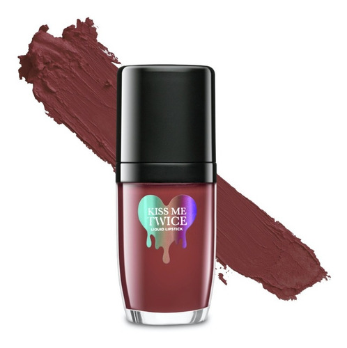 Imagen 1 de 10 de Labial Líquido Mate Larga Duración Kiss Me Twice Karma Pink