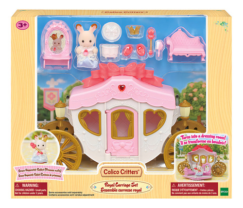 Calico Critters Juego De Carruaje Real, Juego De Casa De Muñecas Y Vehículo Con Muñeca Y Accesorios Incluidos