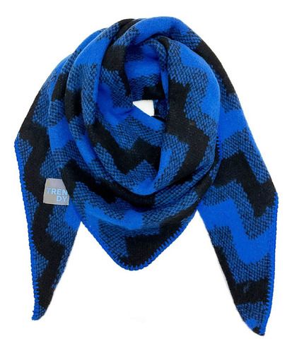 Bufanda Trendy Refinada Confort Superior Y Estilo Versátil Color Azul Diseño De La Tela Lisa Talle Unica