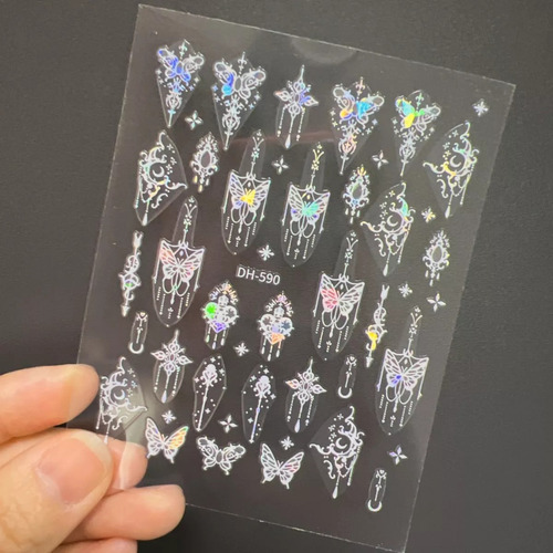 6 Pegatinas Para Decoración De Uñas Aurora Mariposa Dazzle