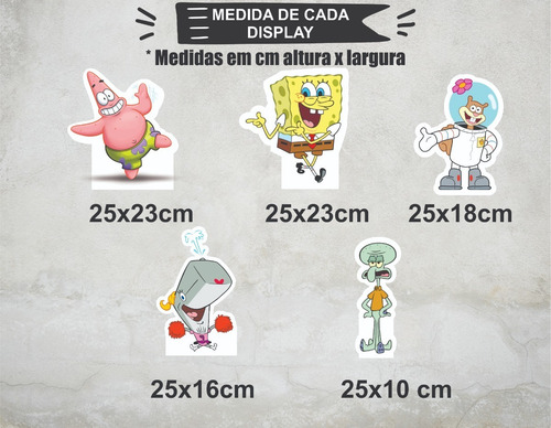 Imagem 3 de 5 de Kit Painel Poli Banner + Displays Festa Bob Esponja
