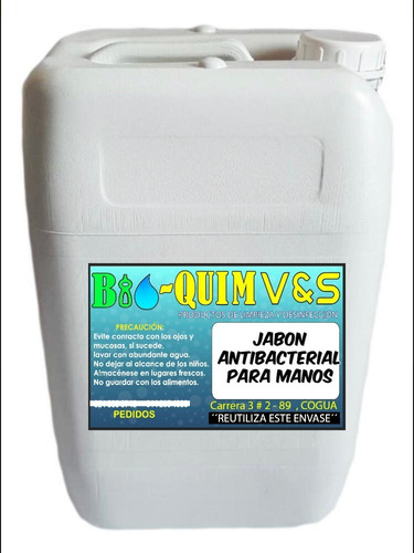 Jabón Antibacterial Para Manos - 20 Litros.