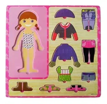 Comprar Juego De Vestir De Encastre Didactico Nena Cambia Ropa