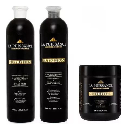 La Puissance Argán Shampoo Y Acondic 1 L Máscara 500 Ml 3c