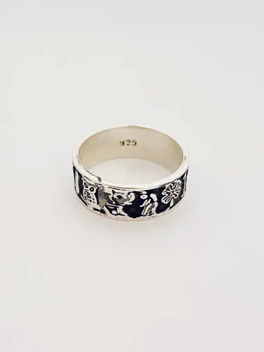 Anillo S mbolos De La Buena Suerte En Plata Fina Ley .925 Env o