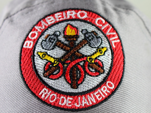Boné Com Brasão Bombeiro Civil Rio De Janeiro Cor Cinza