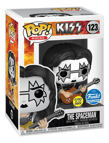Funko Pop! Rocks The Spaceman #123 Kiss Glows In The Dark