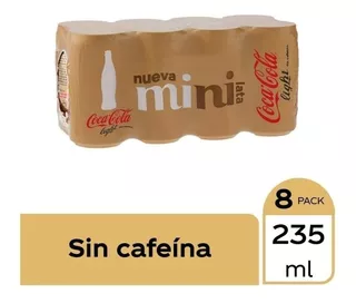 Refresco Coca Cola Light Mini Sin Cafeína 8 Latas De 235 Ml