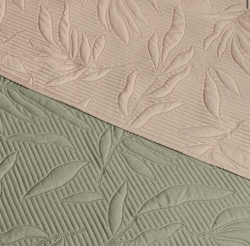 Colcha King Size Bambú Verde / Beige Vianney