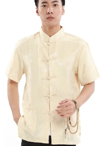 Camisa De Kung-fu En Oferta Para Hombre, Camisa De Satén Con