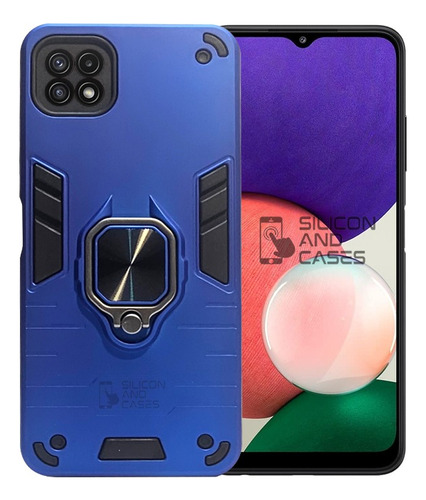 Carcasa Para Samsung A22 5g Anillo Antigolpe Doble Colores