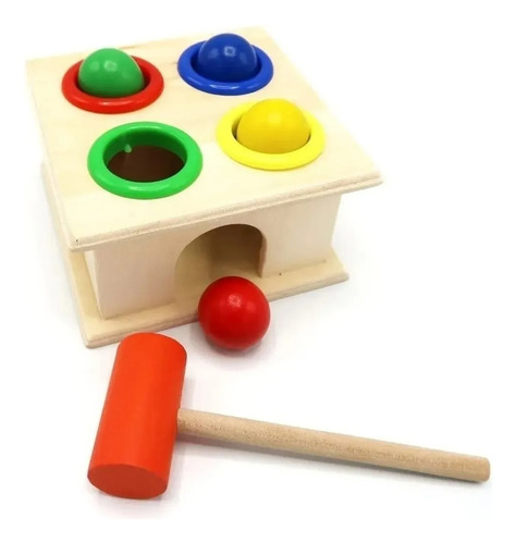 Juguete Madera Caja Martillo Didactico Motricidad Montessori