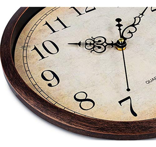 Bernhard Products Reloj De Pared Marrón Vintage Silencioso S