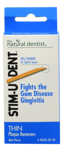 Natural Dentist Stim-u-dent Removedor De Placa Fina, Menta