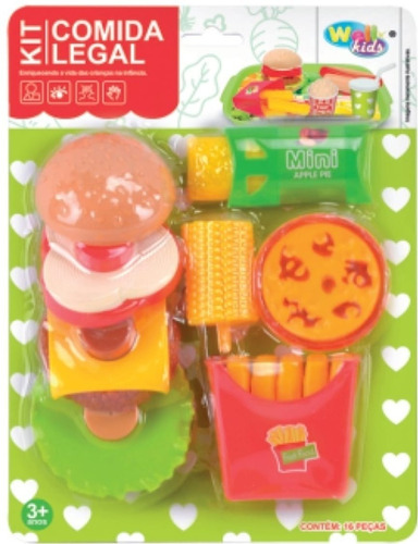 Kit Comida Lanchonete Lanche Desmontável Infantil Hamburguer