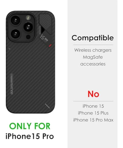 *. *. Capa De Fibra De Aramida Aulumu Para iPhone 15 Pro |
