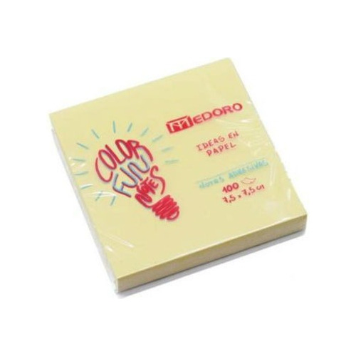 Notas Adhesivas Taco Stick Notes Medoro 7,5x7,5 Cm X 100 Hjs