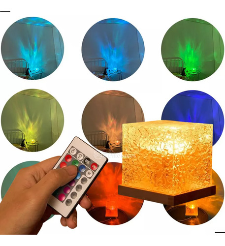 Luminária Cristal Led 16 Cores Projeção Aurora Boreal Cúpula Usb 5v