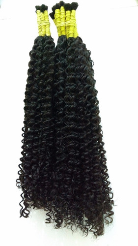 Cabelo Humano Natural Cacheado A Vapor 75 Cm 200 Gramas.