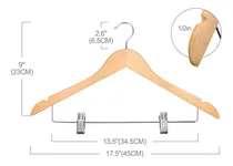 Comprar Ganchos De Madera Para Ropa-con Pinzas- Color Nat Y Cromado