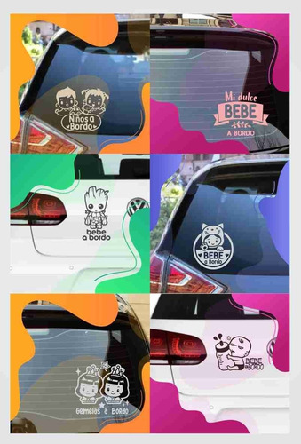 Imagen 5 de 9 de Sticker Vinilo P/ Auto De Bebe A Bordo Envío Incluid.en Lima