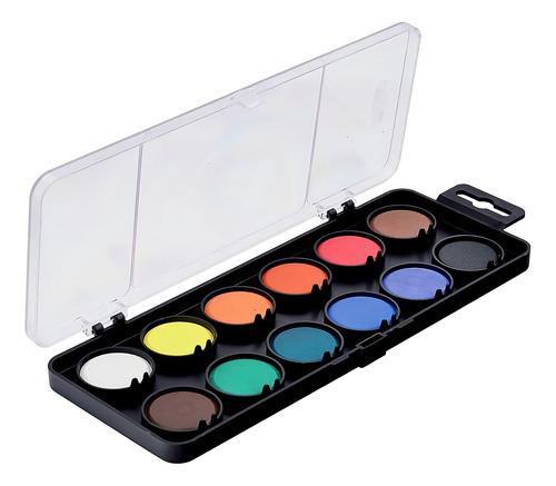 Aquarela Pastilha Koh-i-noor Com 12 Cores Estojo Preto