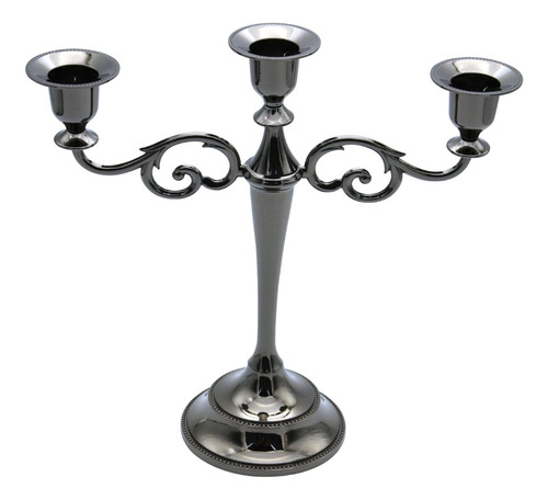 Tidelence Candelabro De Metal Con 3 Velas, Candelabro De 10,