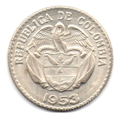 20 Centavos 1953 Bogotá Plata