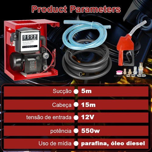 Bomba De Abastecimento Para Óleo Diesel 12v 40 L Por Minuto