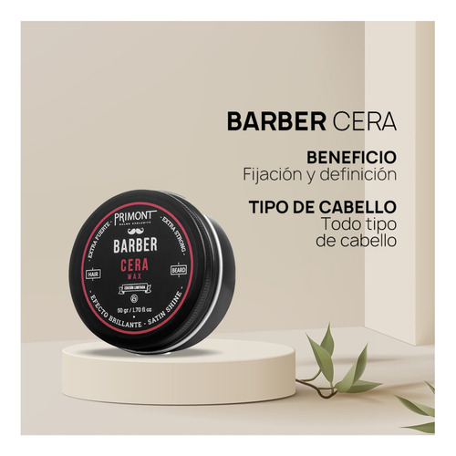 Primont Barber Cera Capilar Brillante Pelo Y Barba + Serum