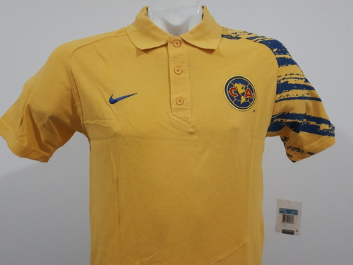 Playera Nike América Polo Pique Algodón Amarilla 2007 2008 