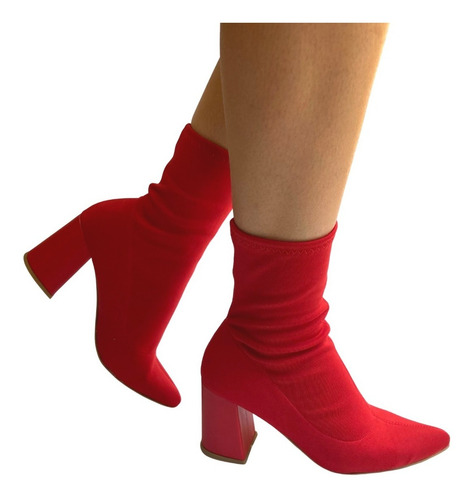 Imagen 2 de 10 de Botin Stretch Felipe Rentería Tacón 7cms Botas Mujer Moda