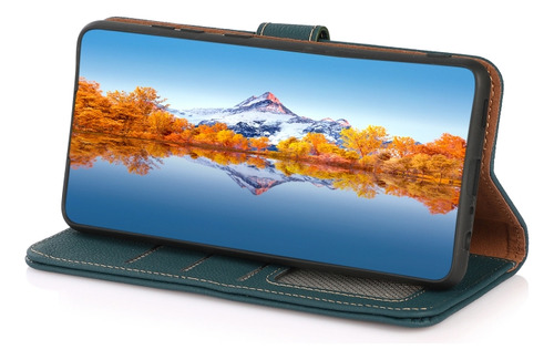 Funda De Piel Verde Para Oneplus Nord 2t 5g